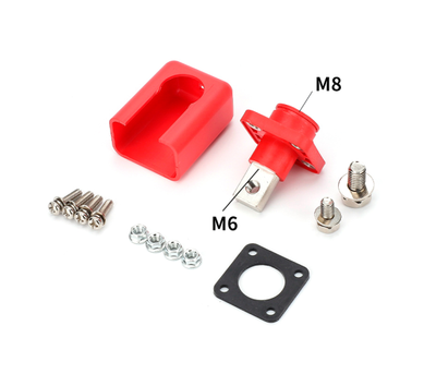 Корпусна прохідна клема М8-M6, 200A, 1000V, мідь, Red