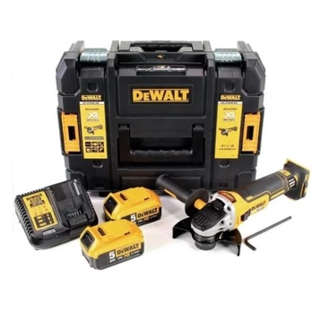 Аккумуляторная угловая шлифмашина DeWALT (18 В, 2х5 А*год, 125 мм) болгарка шлифмашинка УШМ с АКБ и ЗУ (26230)