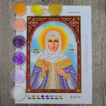 Набір для вишивання бісером Art-Millennium. N-0258 Свята Аліна. Іменна ікона