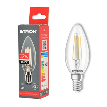 Світлодіодна філаментна лампа ETRON C37 12W E14 4200K 1-EFP-1124