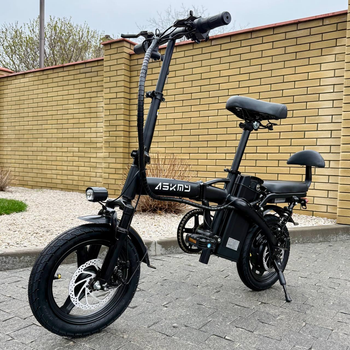 Електровелосипед складаний ASKMY U15 Max 48V 500W 18Ah чорний| з амортизатором та додатковим сидінням
