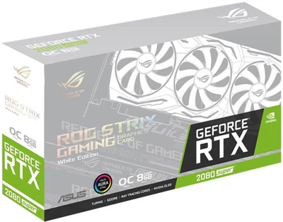 Відеокарта Asus PCI-Ex GeForce RTX 2080 Super ROG Strix White Gaming ОС 8GB GDDR6 (256bit)(1650/15500)(USB Type-C, HDMI, DisplayPort)(ROG-STRIX-RTX2080S-O8G-WHITE-GAMING) Б/В