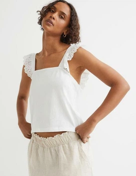 Майка H&M Ж1117870 (10680555) колір білий (Ж1117870 - 209415)