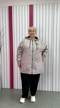 Вітровка легка водонепроникна на підкладці Шардоне великого розміру 66-68 сірий (1860ш-3)