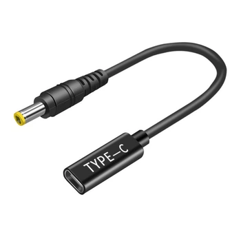 Адаптер-перехідник для ноутбука USB Type-C (Female) на DC 5.5x2.5mm (Male) з PD тригером до 65W