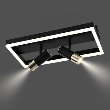 Потолочная LED люстра с поворотными спотами 42W+10W на пульте 3000-6000К черно-золотая Svet SY-16044/3 BK+FGD