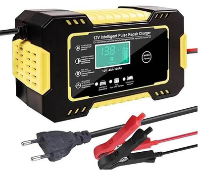 Розумний зарядний пристрій Autozyx для авто акумулятора 12V з функцією відновлення АКБ жовте
