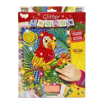 Креативна творчість "Блискуча мозаїка: Parrot" Danko Toys БМ-02-06, 20.6х26 см