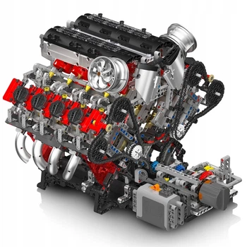 Конструктор детский Mould King TECHNIC "ДВИГАТЕЛЬ V8" F488 серый 2718 деталей (10130)