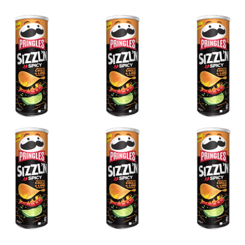 Набор Чипсы 6шт Pringles Flame Mexican Chilli & Lime 160g
