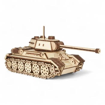 Деревянный 3D Конструктор BrainCat Танк Т-34 391 деталь (BC-009)