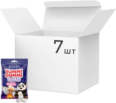 Упаковка конфет маршмеллоу Roshen Yummi Gummi Fluffi Barbecue 200 г х 7 шт (4823077648021)