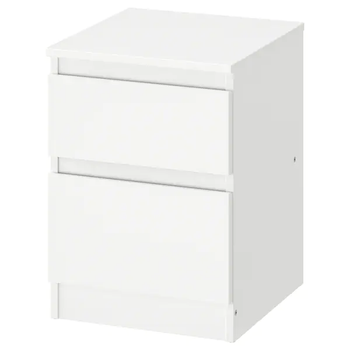 Тумбочка з 2 ящиками 35x49 см IKEA KULLEN біла у вітальню або в спальну (приліжкова) комод ІкеА КУЛЛЕН
