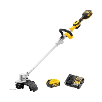 Коса акумуляторна безщіткова DeWALT, 18 В, 5 Аг, жилка 2 мм, ширина косіння 36 см, 1 акумулятор і зарядний пристрій (DCMST561P1)