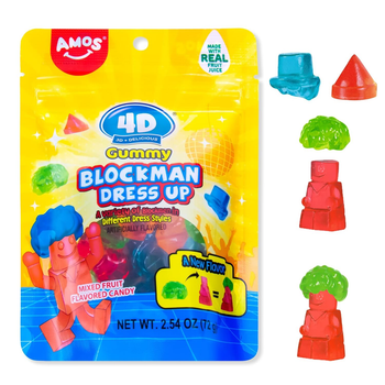 Желейные конфеты Amos 4D Gummy Blockman Dress Up 72 г