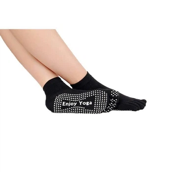 Шкарпетки для йоги з нековзким покриттям чорні 35-40