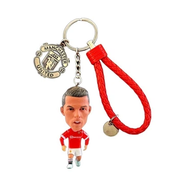 Футбольный брелок Подвижная статуетка Криштиану Роналду Cristiano Ronaldo и эмблема Манчестер Юнайтед Man Utd