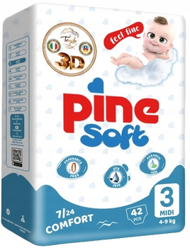 Pieluszki Pine Soft Rozmiar 3 Midi 4-9 kg 42 szt (8699096964031)