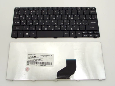 Клавіатура для ACER Aspire ONE 521, 522, 532, 533, D255, D257, D260, D270, GATEWAY LT28 (UA Black) (54991)