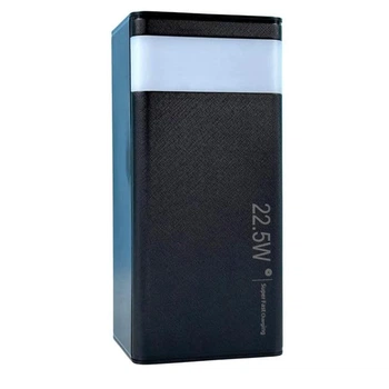 Портативная батарея Павербанк WUW-TUGII Y55 50000 mAh 22.5W 3A с быстрой зарядкой и фонарем Power Bank Black