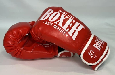 Рукавиці боксерські з шкірвінілу Boxer 8 унцій червоні