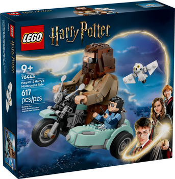 Zestaw klockow LEGO Harry Potter Przejazdzka motocyklowa Hagrida i Harry’ego 617 elementow (76443) (955555908881988) - Outlet