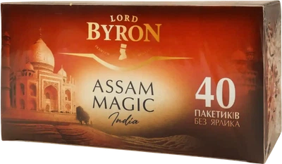Індійський чорний чай Lord Byron Assam 40 пакетиків