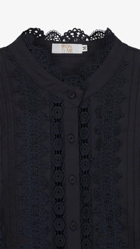 Рубашка однотонная женская On me D2085 M Синий shop (2000991053878)