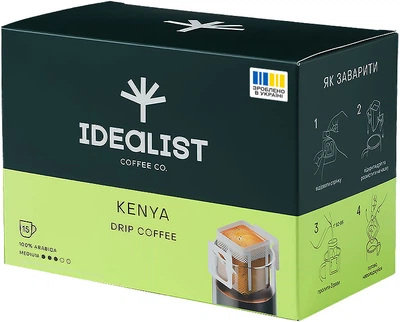 Дрип-кофе Idealist Coffee & Co. Кения 12 г х 15 шт (4820241120185)