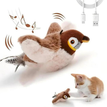 Іграшка для кішки, літаюча інтерактивна пташка з крилами USB