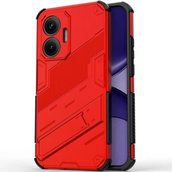 Защитный чехол с подставкой Deexe Bibercas для Xiaomi Poco F7 - Red