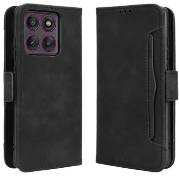 Чехол-книжка с кармашками Deexe Wallet Stand для Motorola Edge 60 Pro - Black