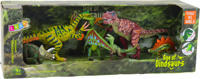 Zestaw figurek Lean Toys Dinozaury z ruchomymi nogami i paszczami 6 szt (5905991055198)