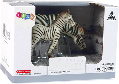 Zestaw figurek Lean Toys Zwierzęta Świata Zebra z Młodym 2 szt (5905214971182)