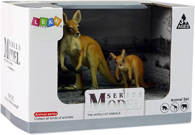 Zestaw figurek Lean Toys Zwierzęta Świata Kangur z Młodym 2 szt (5905214971434)