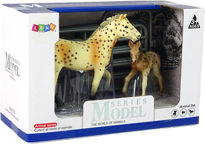 Zestaw figurek Lean Toys Koń i Źrebię rasy Knabstrupper (5905214971793)