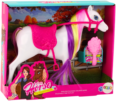 Фігурка Lean Toys Розчісування коня біла 23 см (5905991015505)