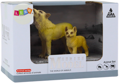 Zestaw figurek Lean Toys Zwierzęta Świata Wilk dorosły 9 cm + Młody wilk 6.5 cm (5905991020523)