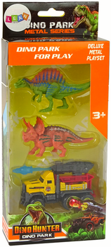 Zestaw figurek Lean Toys Dinozaury + Samochód 3 szt (5905679074947)