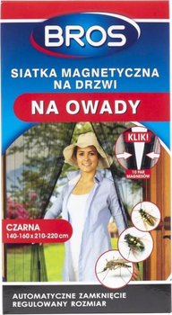 Moskitiera Bros KLIK na drzwi magnetyczna 160 x 220 cm czarna (5904517204386)