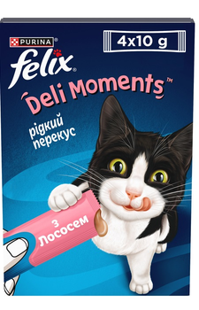 Лакомство для кошек Purina Felix Вкусные моменты с лососем 10 г х 4 шт.