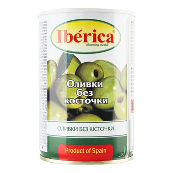 Оливки зеленые Iberica без косточки 420 г (8436024295405)
