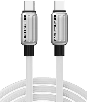 Кабель CABLETIME USB Type C - USB Type C 2 м 5A/PD240W быстрая зарядка White (CU07L)