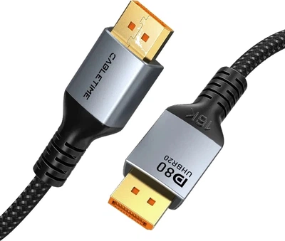 Кабель CABLETIME Vention DisplayPort v2.1 1м Black 16K@60Hz 8K@120Hz 4K@240Hz, 2K 165Hz, 1080P 240Hz 80Gbps (CD13H)