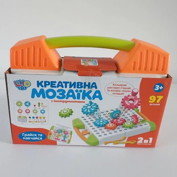 Креативна мозаїка у валізі 97 деталей (шестерні інструменти) LIMO TOY M5572 Limo Toy (M5572)
