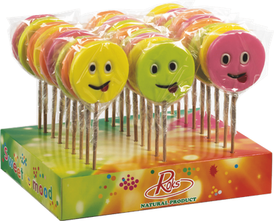 Льодяники Roks Смайли, фруктово-ягідні, 50 г, упак. 27 шт, 1,35 кг (35)