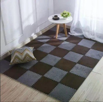 Коврова плитка-пазл набір 10 шт коричнева Arivans 30х30 см 6999-30-32