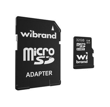Карта пам'яті 32 GB Wibrand МicroSDНC UHS-I Сlass 10 з адаптером чорний