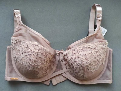 Бюстгальтер тонкая формованная кружевная чашка на кости Lanny mode 11453k 90D Кофейный