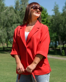 Піджак Alenka Plus 20671-3, 64, червоний